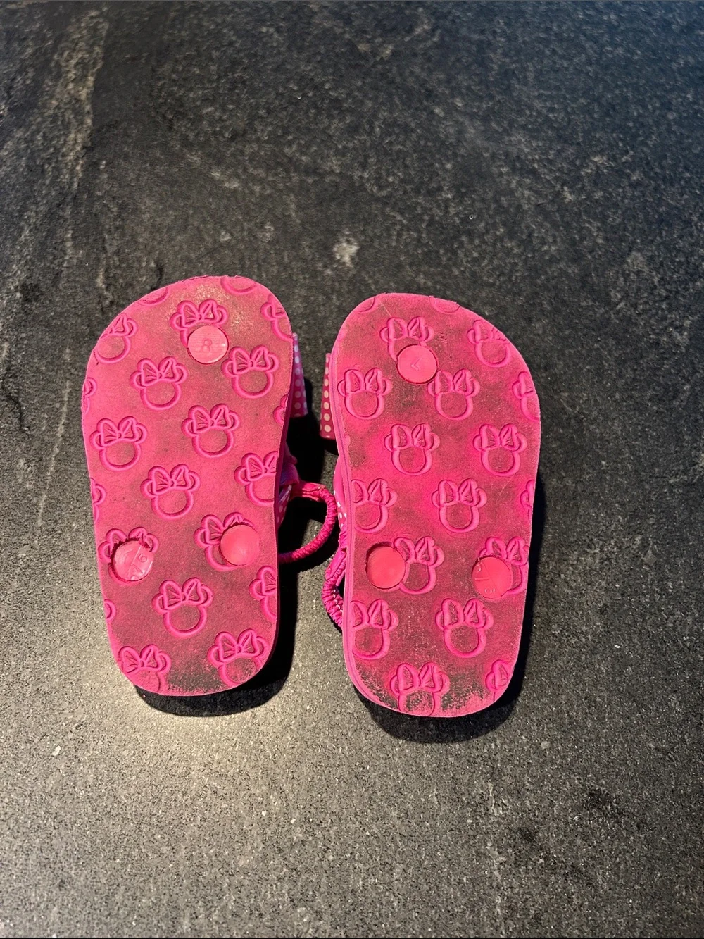 Disney Pink Minnie Mouse Polka Dot Bow Flip Flops for Kids